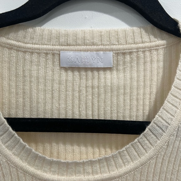 Sablyn cashmere ivory ribbed Angie tank - Picture 7 of 7